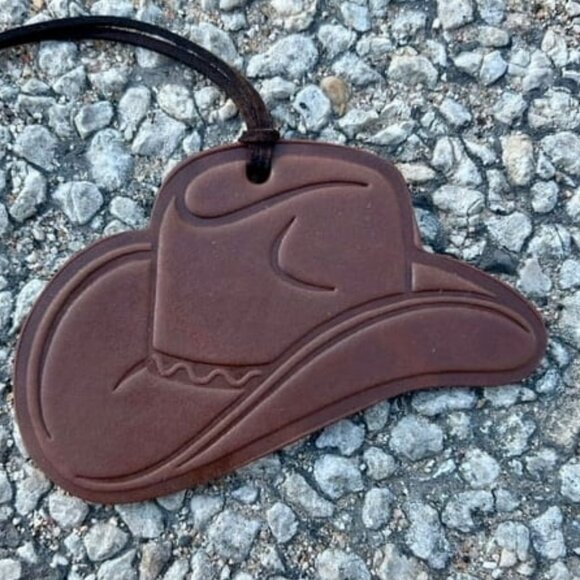 NEW Air Flair Callahan Leather Car Air Freshener - Cowboy Cologne - Cowboy Hat - Picture 2 of 8